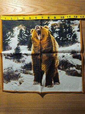 Bear print pocket square